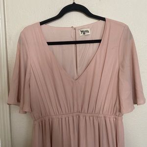 Show Me Your MuMu Emily Empire Maxi Dress ~ Dusty Blush Crisp